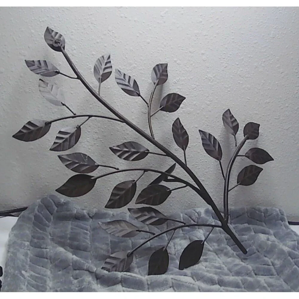 Leaf Wall Sconce Candle Holders 1990s Farmhouse Rustic 18x15x4.5